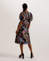 MATSEA-Dresses-MATSEA isn't just a dress, it's a statement. This midi length number comes in a fancy floral jacquard design, crowned with balloon short sleeves for a dose of drama. The low V neckline gives way to button down fastenings that add a sweet finish to this piece. Midi dress Floral jacquard design Button down fastening Balloon short sleeves Low V neckline Fitted waist with pleats Lydia is 5'10" / 1.77m and wears a Ted size 1- Ted Baker Romania